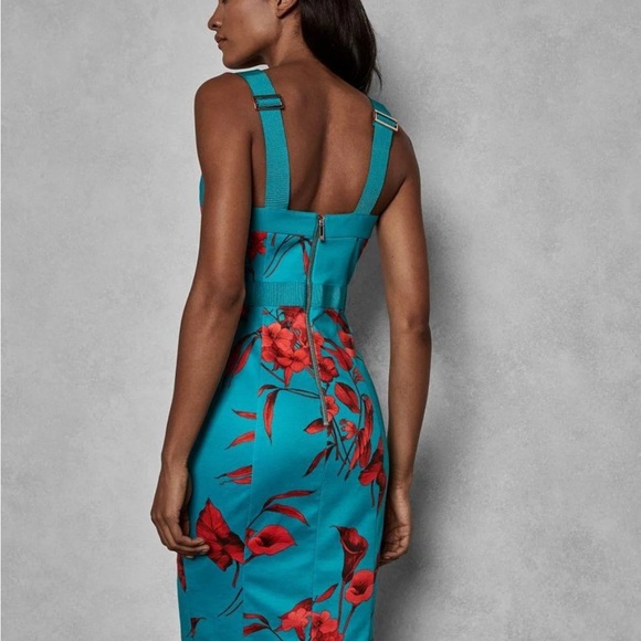 Ted Baker London Dresses & Skirts - Ted Baker London Blue and Orange Midi Sheath Dress stunning